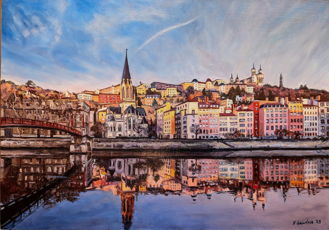 Commissioned painting of Lyon, France - Harriet Lawless Artist
