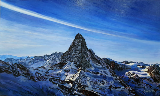 Painting Process | Commissioned painting of The Matterhorn - Harriet Lawless Artist