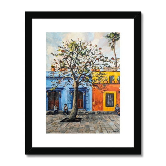 Waiting; Plaza de la Cruz de Piedra, Oaxaca | Framed & Mounted Print
