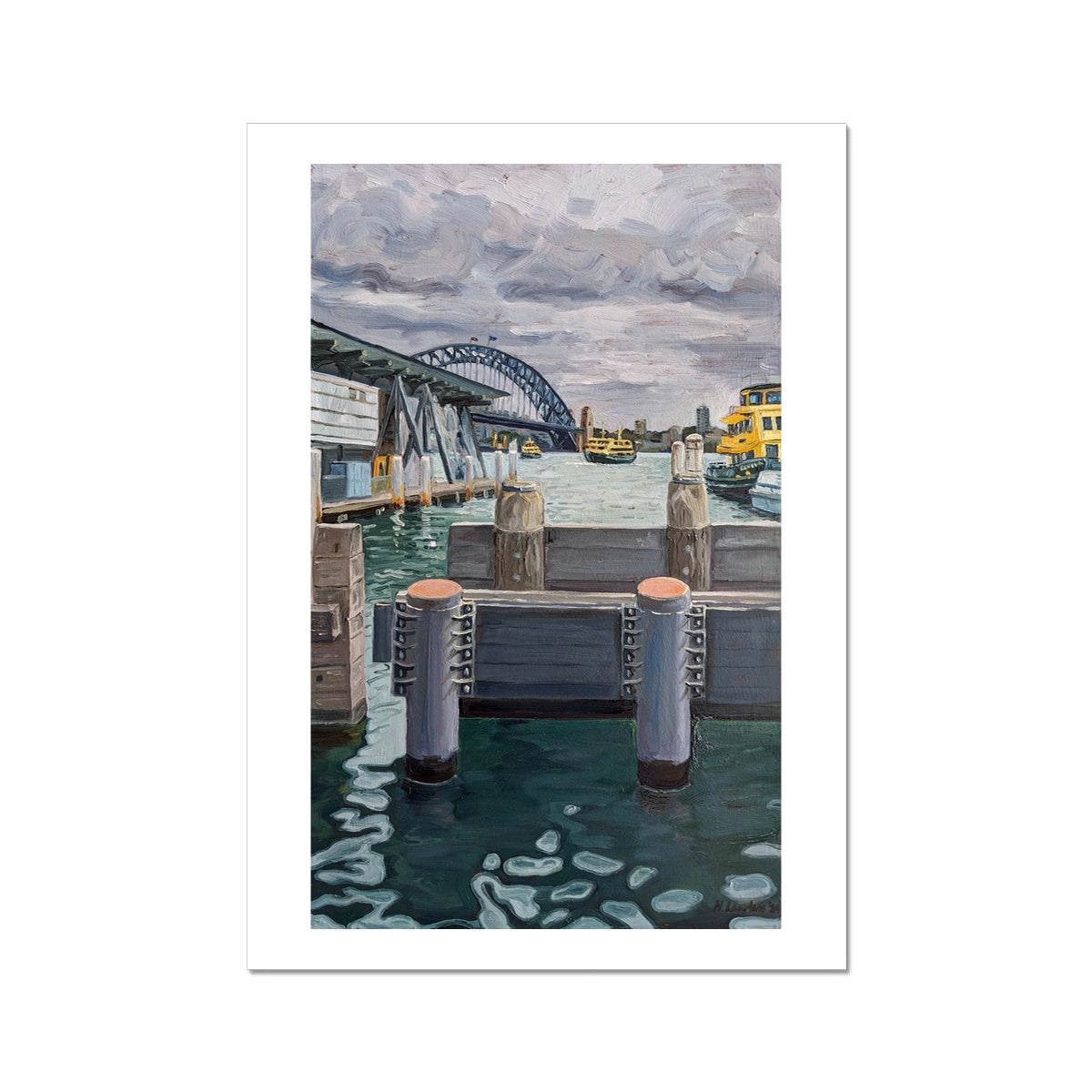 Yellow Ferries At Circular Quay, Sydney | Print Prints Harriet Lawless Artist australia A3 / 12"x16.5" Unframed