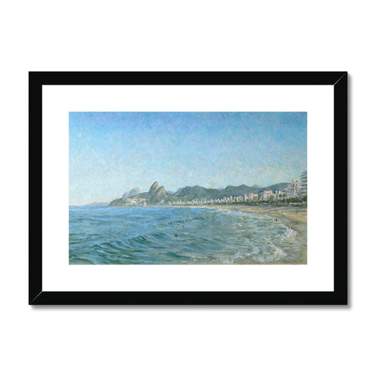 Morning Moonset, Winter On Ipanema Beach | Print Prints Harriet Lawless Artist brazil A3 / 16.5"x12" Black Frame