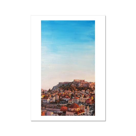 Golden Athenian Reverie | Print Prints Harriet Lawless Artist greece sunset A3 / 12"x16.5" Unframed