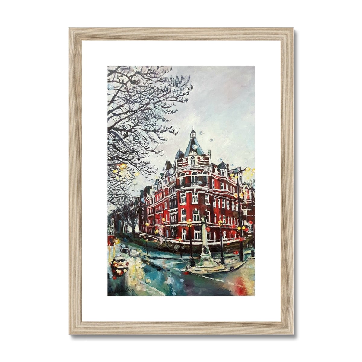 Abbey Road North London, In The Rain | Print Prints Harriet Lawless Artist england rainy A3 / 12"x16.5" Natural Frame