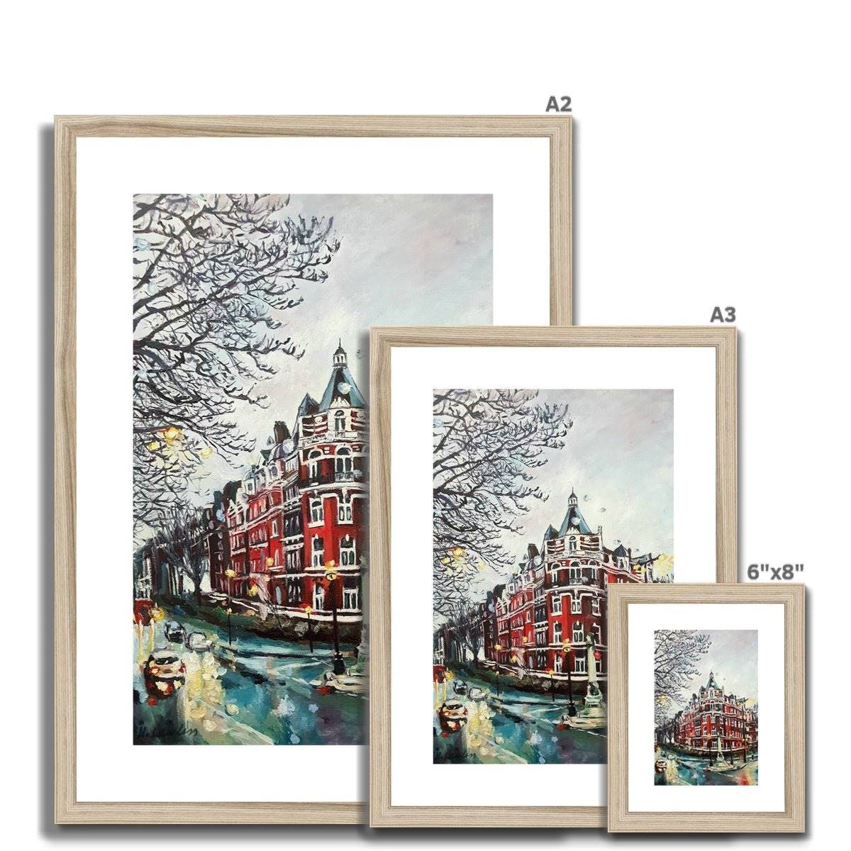 Abbey Road North London, In The Rain | Print Prints Harriet Lawless Artist england rainy A3 / 12"x16.5" Natural Frame