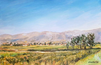 Albanian countryside, near Korçë | Original Painting Original Paintings Harriet Lawless Artist albania