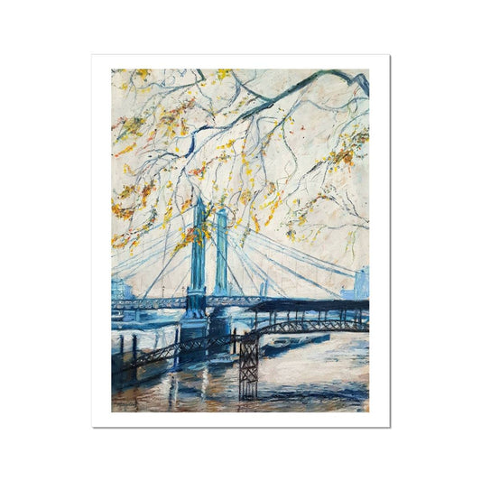 Albert Bridge, London In Autumn | Print Prints Harriet Lawless Artist england 16"x20" / 41x51cm Unframed