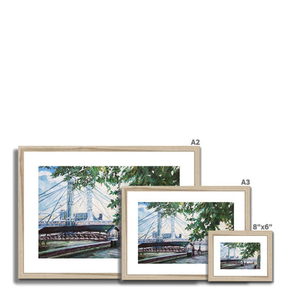 Albert Bridge, London Summer | Print Prints Harriet Lawless Artist england A3 / 16.5"x12" Natural Frame