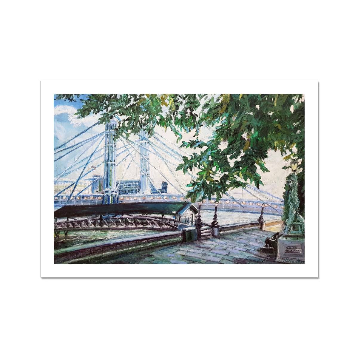 Albert Bridge, London Summer | Print Prints Harriet Lawless Artist england A3 / 16.5"x12" Unframed