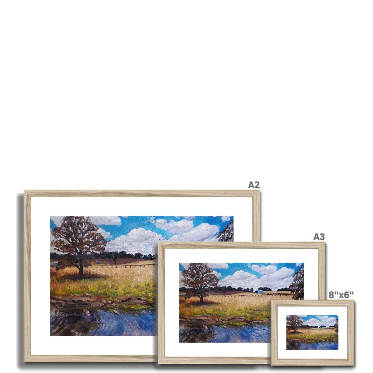 Along the Wingecarribee River | Print Prints Harriet Lawless Artist australia A3 / 16.5"x12" Natural Frame