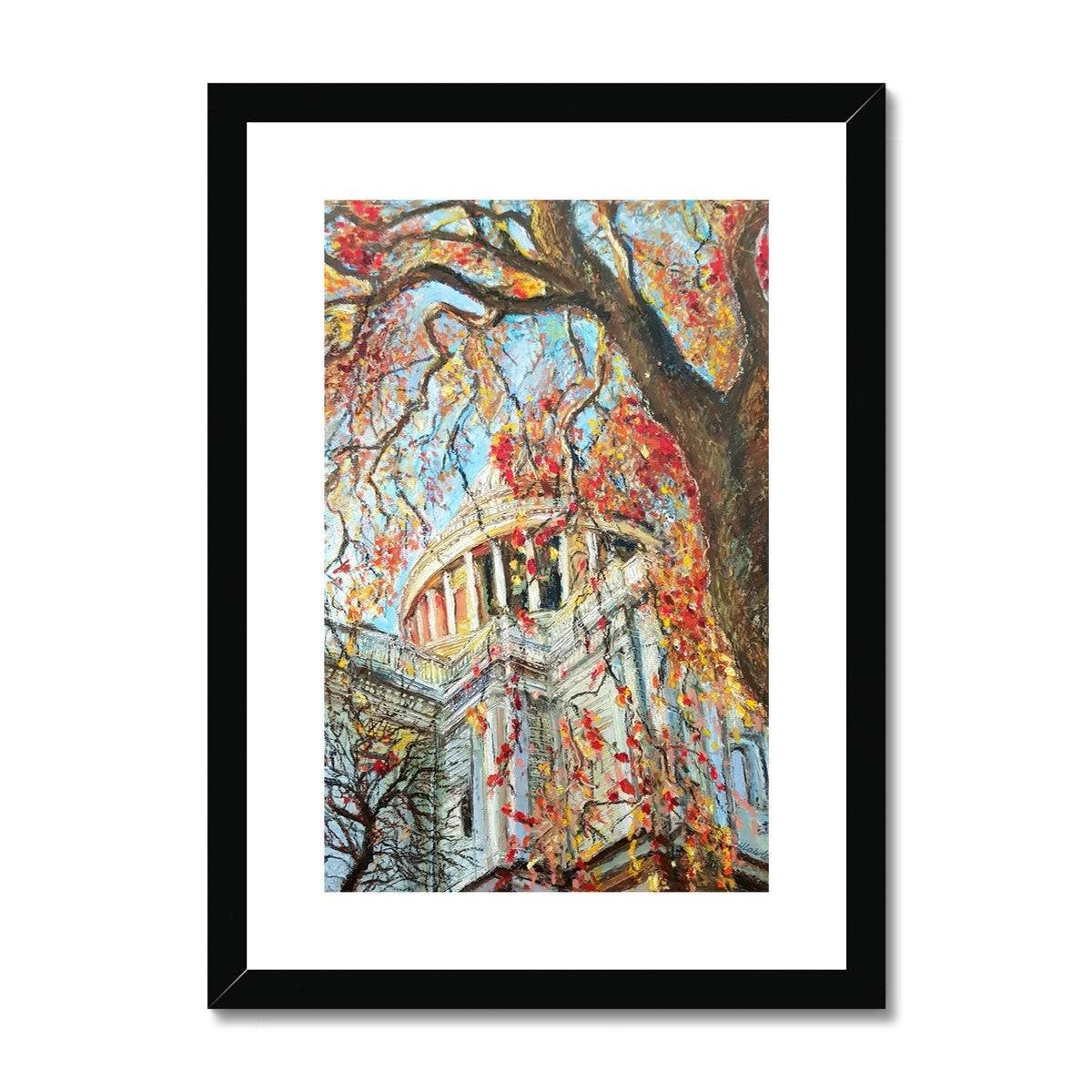 Autumn Colours At St Pauls Cathedral | Print Prints Harriet Lawless Artist england A3 / 12"x16.5" Black Frame