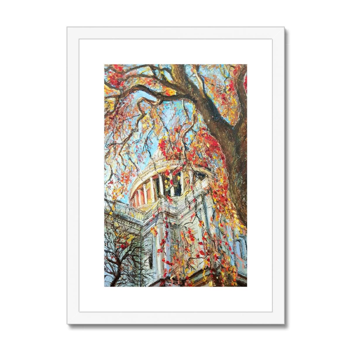 Autumn Colours At St Pauls Cathedral | Print Prints Harriet Lawless Artist england A3 / 12"x16.5" White Frame