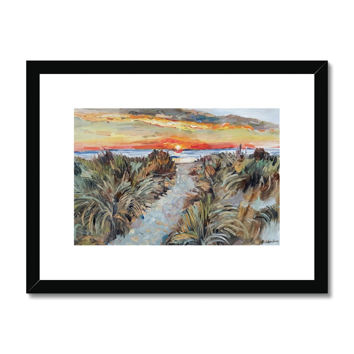 Beach Sunrise Study | Print Prints Harriet Lawless Artist australia sunset 16"x12" / 41x30cm Black Frame