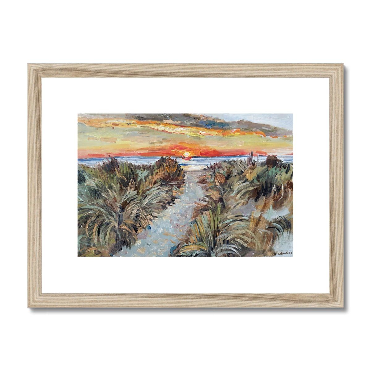 Beach Sunrise Study | Print Prints Harriet Lawless Artist australia sunset 16"x12" / 41x30cm Natural Frame