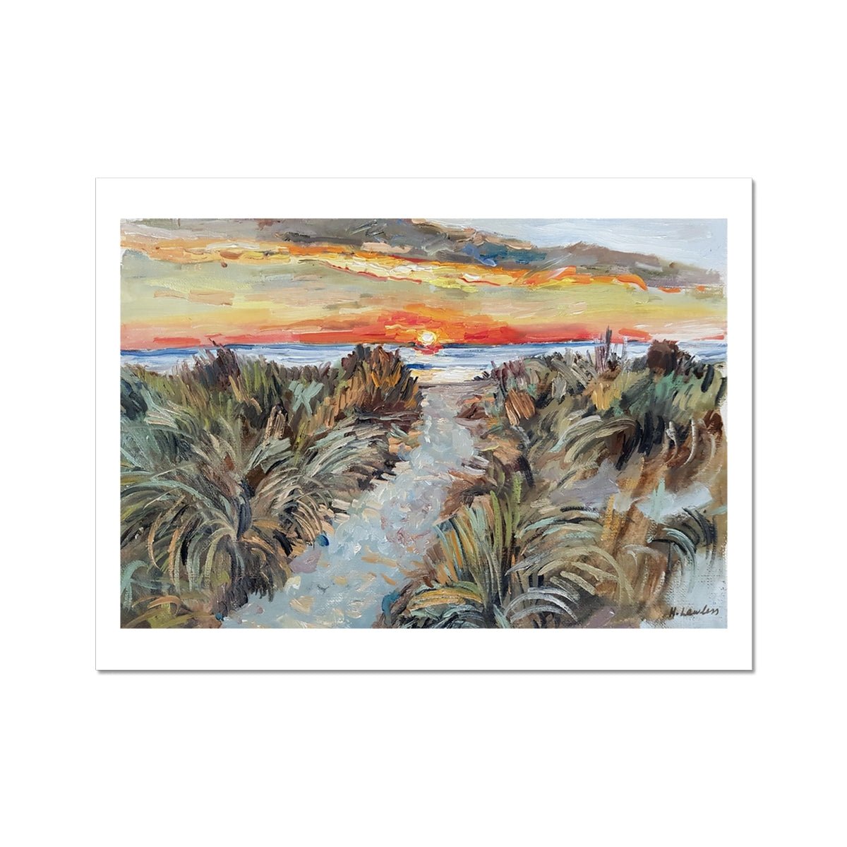 Beach Sunrise Study | Print Prints Harriet Lawless Artist australia sunset 16"x12" / 41x30cm Unframed