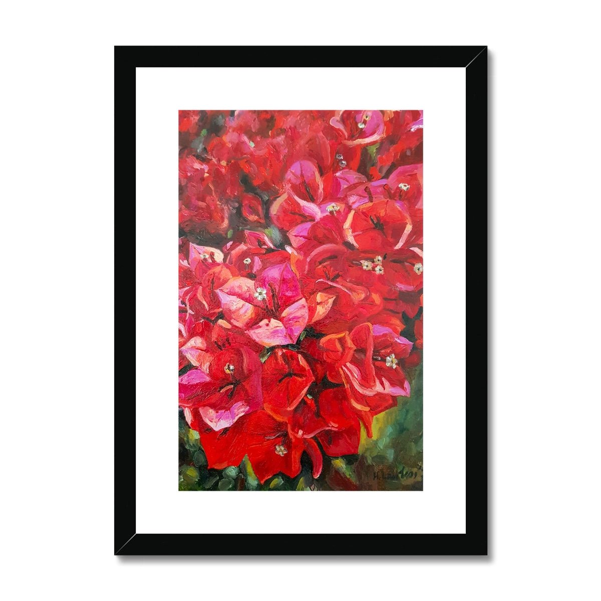 Bougainvillea | Print Prints Harriet Lawless Artist flowers greece A3 / 12"x16.5" Black Frame