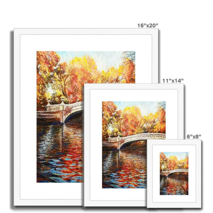 Bow Bridge, New York City In Fall | Print Prints Harriet Lawless Artist united states of america 11"x14" / 28x33cm Natural Frame