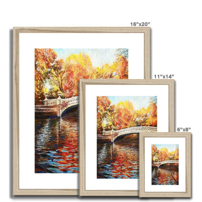 Bow Bridge, New York City In Fall | Print Prints Harriet Lawless Artist united states of america 11"x14" / 28x33cm Natural Frame