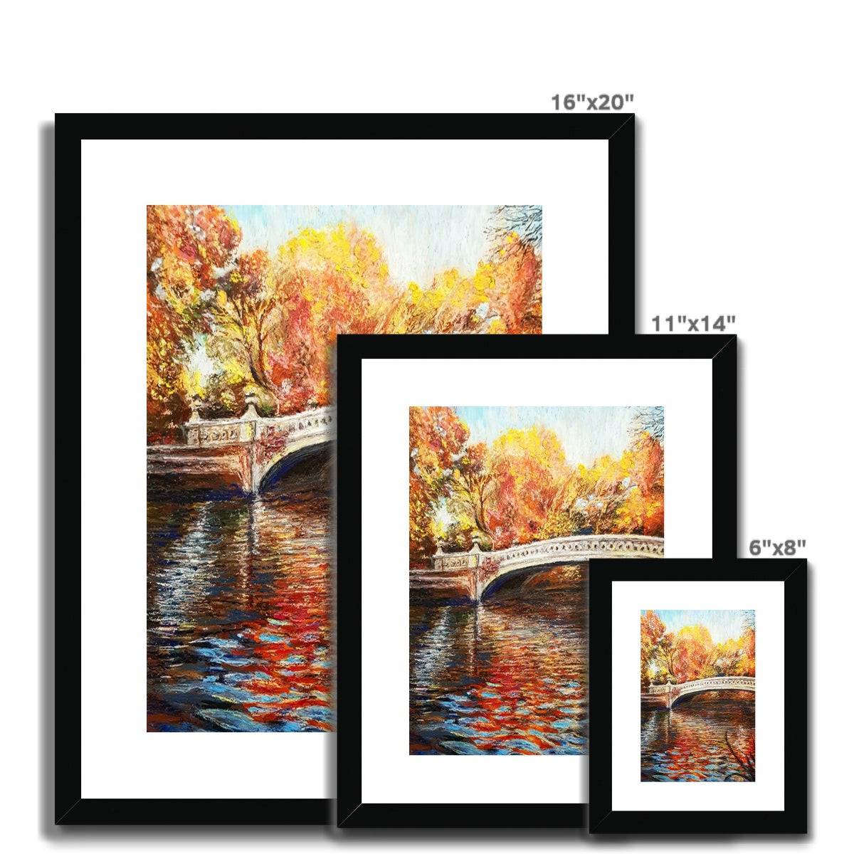 Bow Bridge, New York City In Fall | Print Prints Harriet Lawless Artist united states of america 11"x14" / 28x33cm Natural Frame