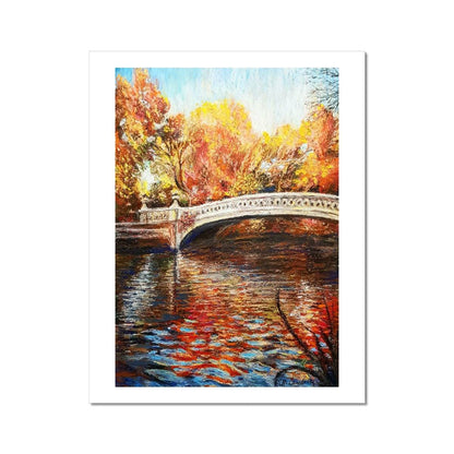 Bow Bridge, New York City In Fall | Print Prints Harriet Lawless Artist united states of america 11"x14" / 28x33cm Unframed