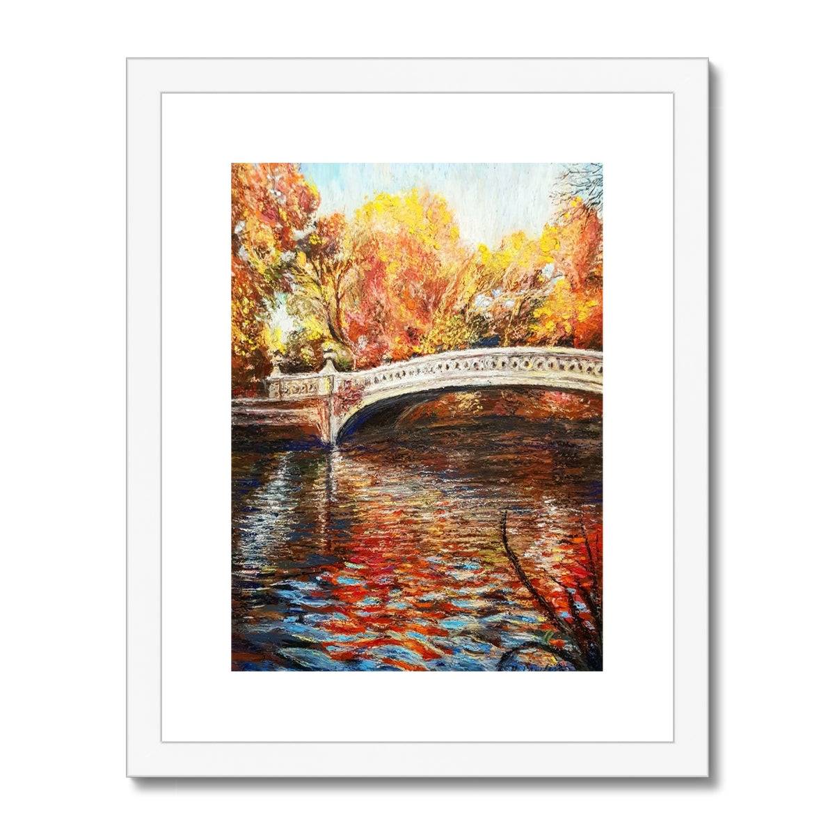 Bow Bridge, New York City In Fall | Print Prints Harriet Lawless Artist united states of america 11"x14" / 28x33cm White Frame