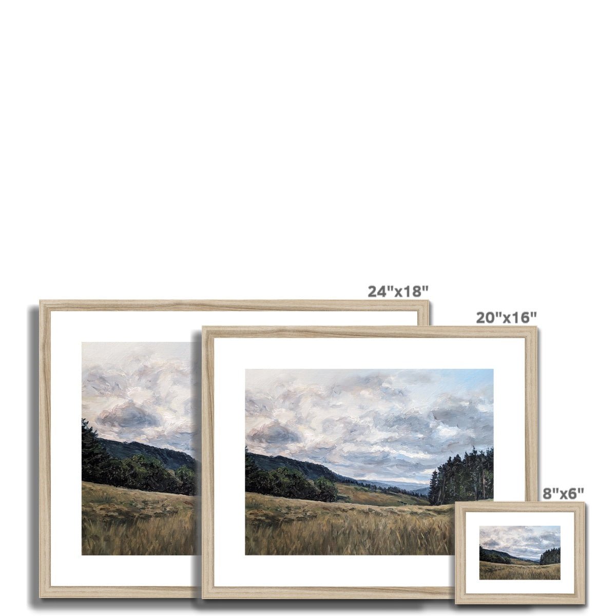 Brecon Beacon Sunrise; First Light | Print Prints Harriet Lawless Artist wales 20"x16" / 51x41cm Natural Frame