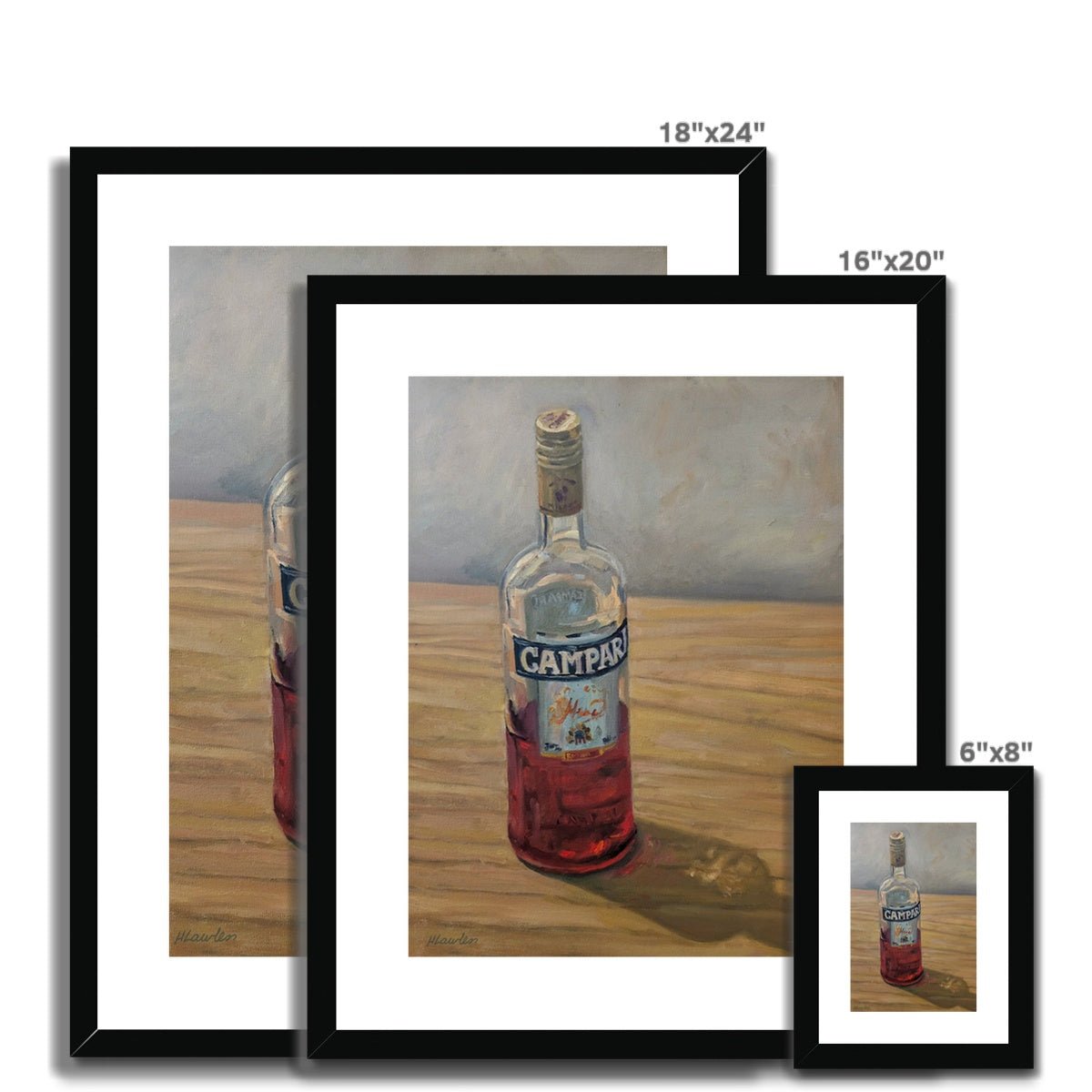 Campari | Print Prints Harriet Lawless Artist italy still life 16"x20" / 41x51cm Natural Frame