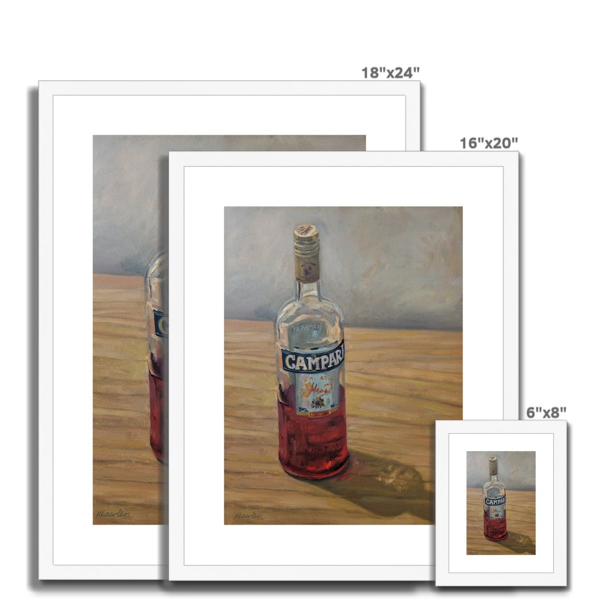 Campari | Print Prints Harriet Lawless Artist italy still life 16"x20" / 41x51cm Natural Frame