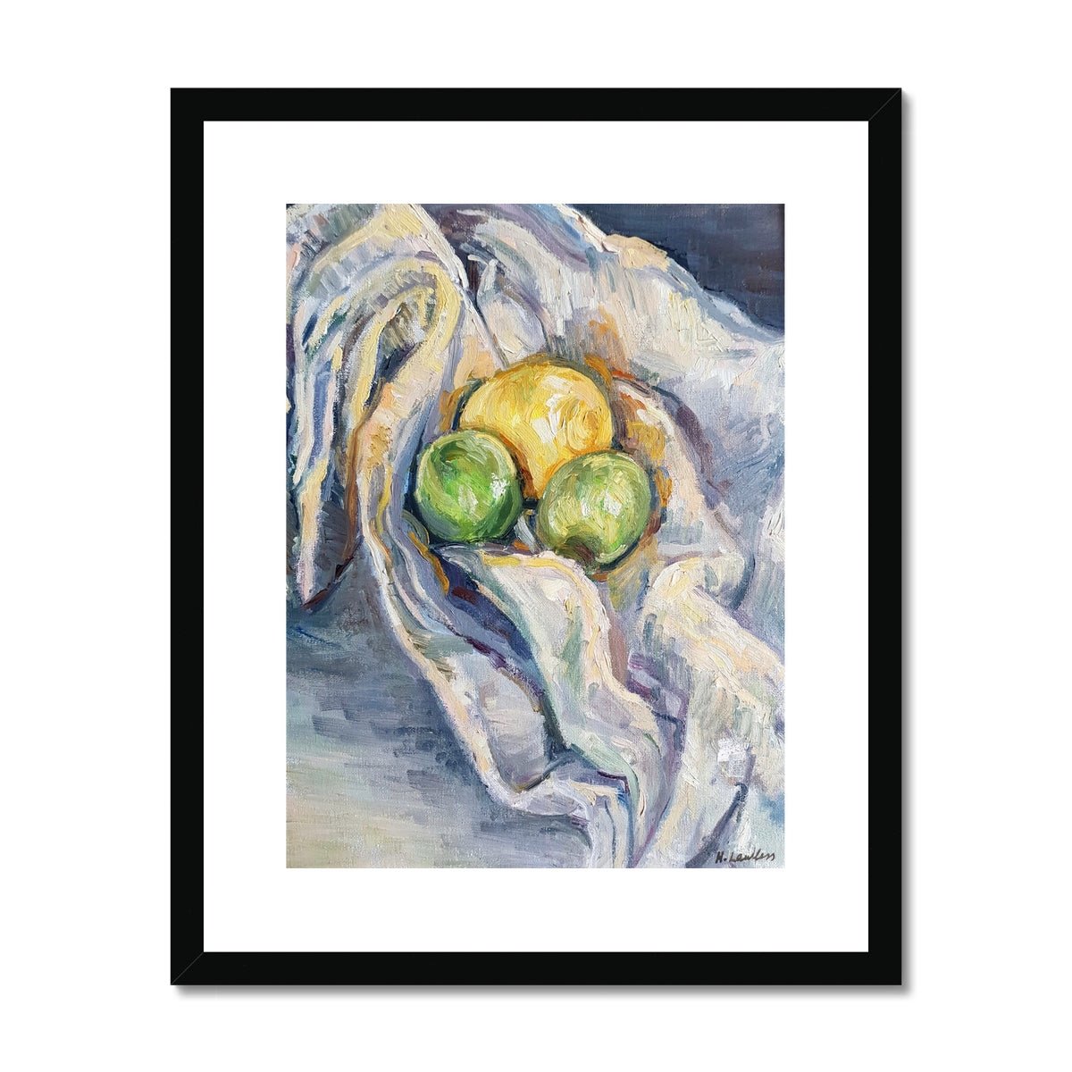 Candlelit Citrus | Print Prints Harriet Lawless Artist fruit still life 16"x20" / 41x51cm Black Frame