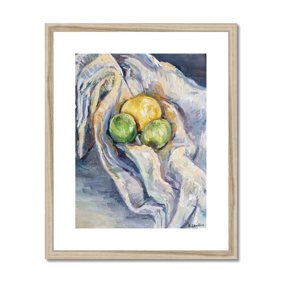 Candlelit Citrus | Print Prints Harriet Lawless Artist fruit still life 16"x20" / 41x51cm Natural Frame