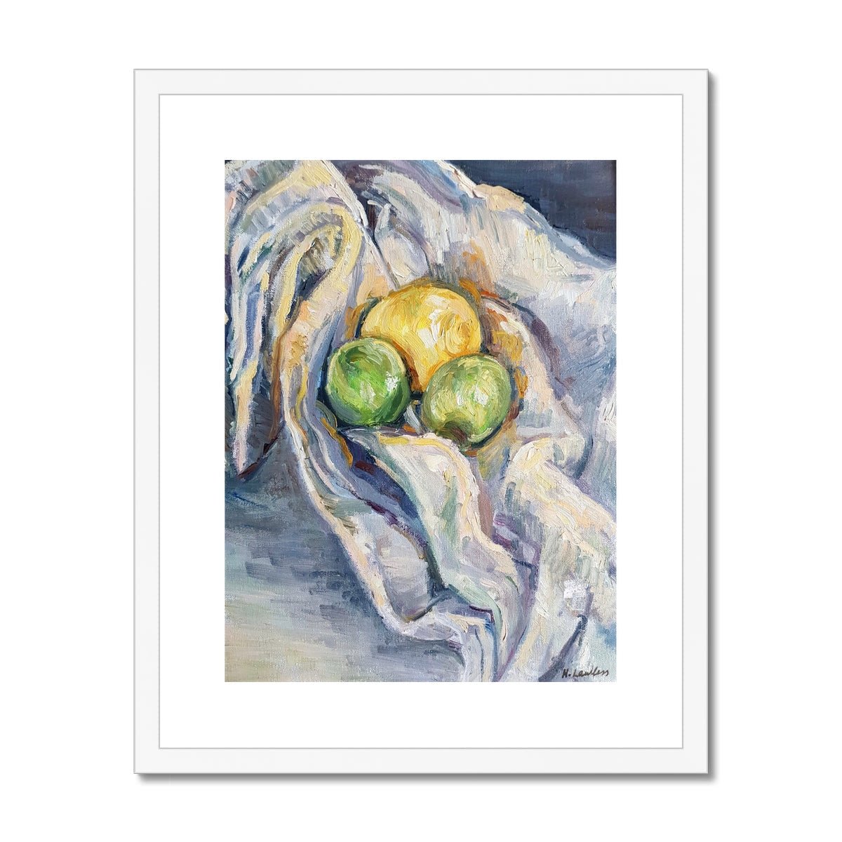 Candlelit Citrus | Print Prints Harriet Lawless Artist fruit still life 16"x20" / 41x51cm White Frame