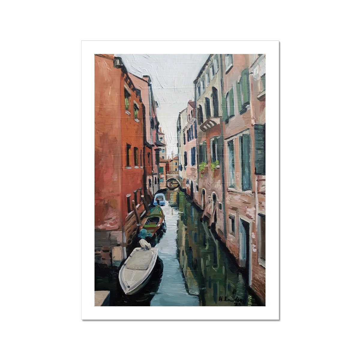 Venetian Tranquility; Autumn Morning on the Canals | Print Prints Harriet Lawless Artist italy A3 / 12"x16.5" Unframed