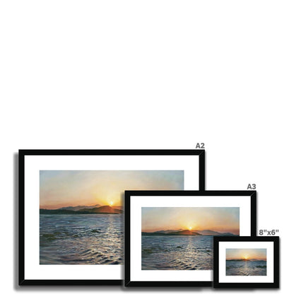 Chania Bay Sunset | Print Prints Harriet Lawless Artist greece sunset A3 / 16.5"x12" Natural Frame