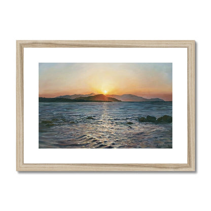 Chania Bay Sunset | Print Prints Harriet Lawless Artist greece sunset A3 / 16.5"x12" Natural Frame