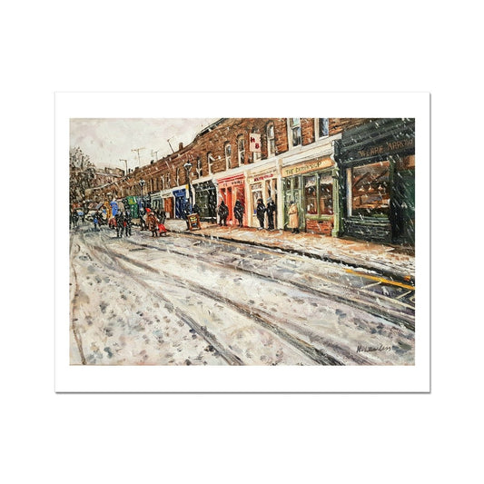 Columbia Road In The Snow | Print Prints Harriet Lawless Artist england 8"x6" Unframed