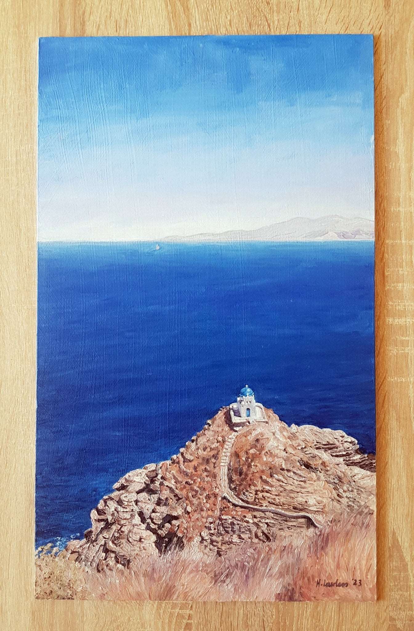 Divine Sifnos; Church of the Seven Martyrs | Original Painting Original Paintings Harriet Lawless Artist greece