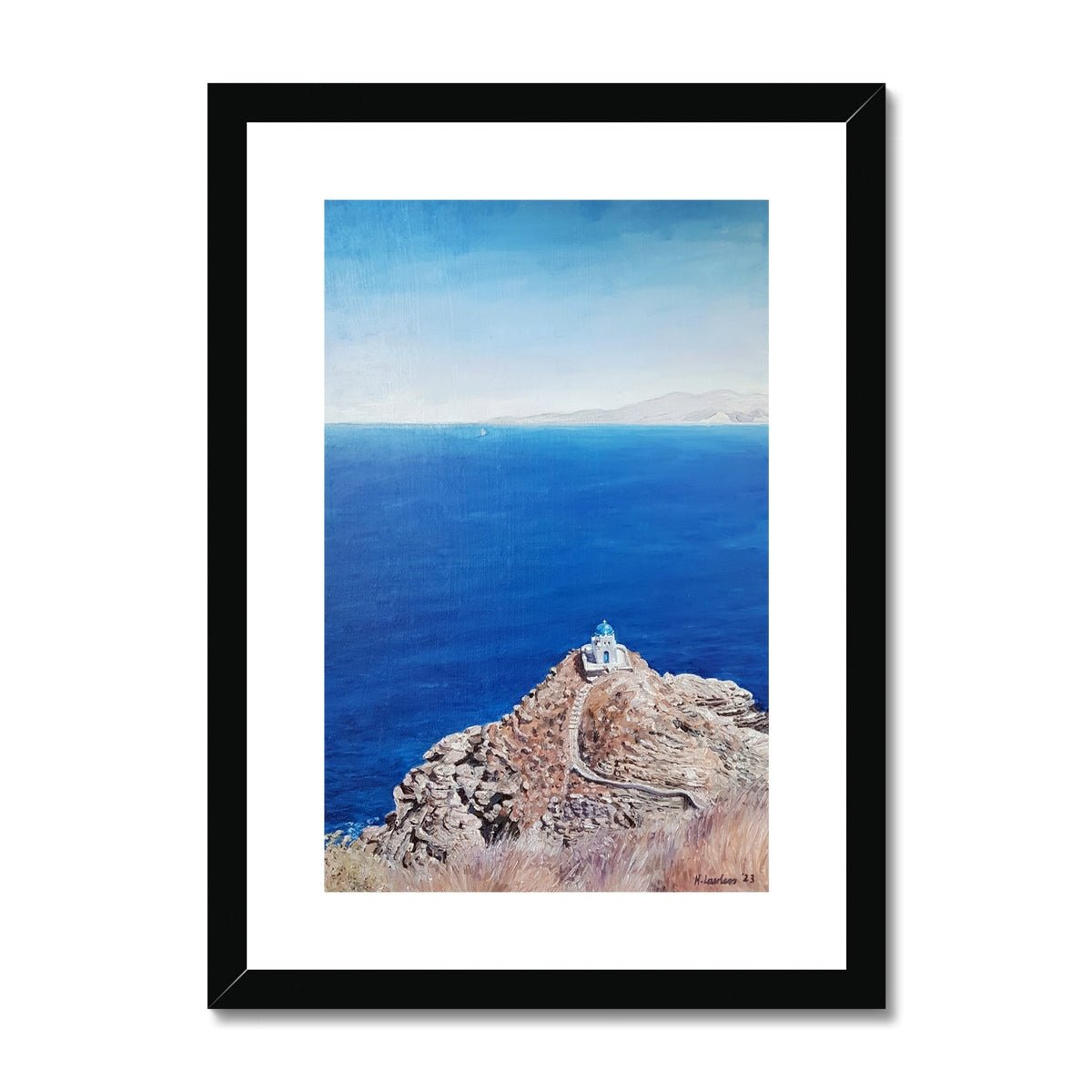 Divine Sifnos; Church of the Seven Martyrs | Print Prints Harriet Lawless Artist greece A3 / 12"x16.5" Black Frame