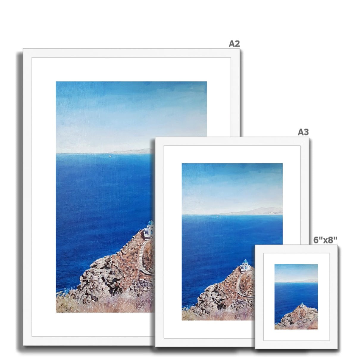 Divine Sifnos; Church of the Seven Martyrs | Print Prints Harriet Lawless Artist greece A3 / 12"x16.5" Natural Frame