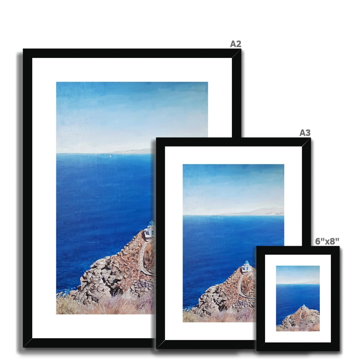 Divine Sifnos; Church of the Seven Martyrs | Print Prints Harriet Lawless Artist greece A3 / 12"x16.5" Natural Frame