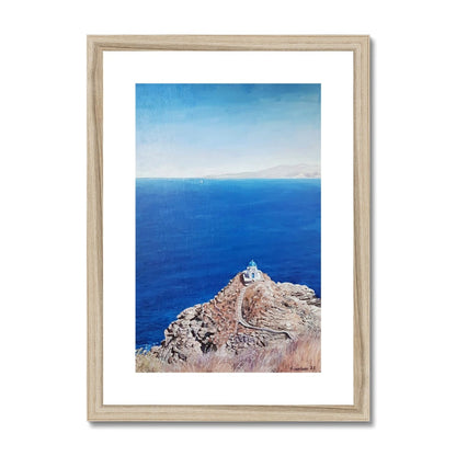 Divine Sifnos; Church of the Seven Martyrs | Print Prints Harriet Lawless Artist greece A3 / 12"x16.5" Natural Frame