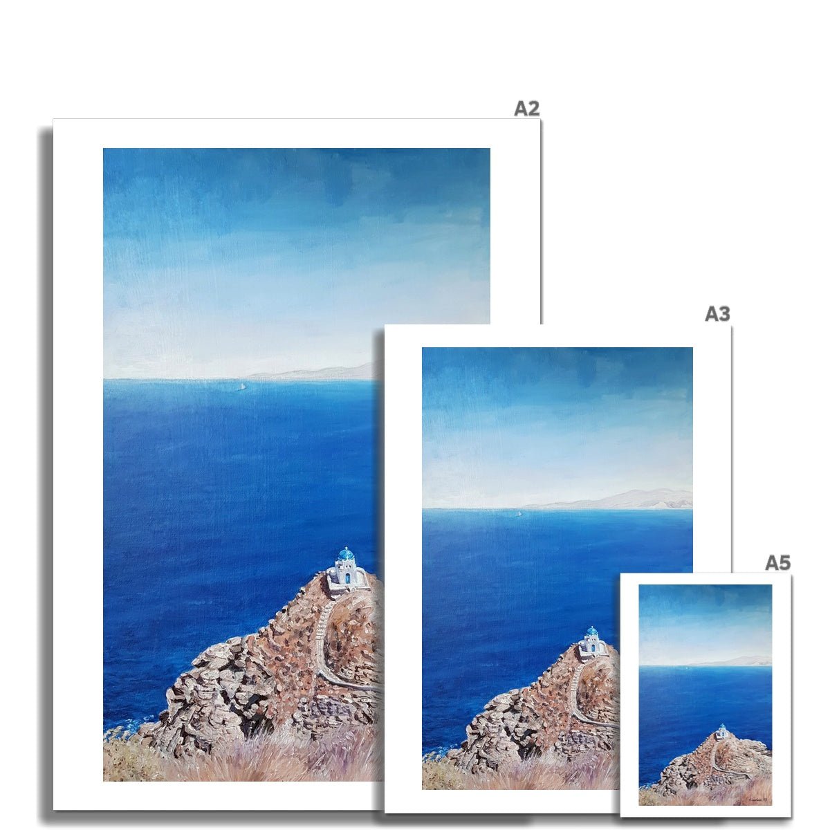 Divine Sifnos; Church of the Seven Martyrs | Print Prints Harriet Lawless Artist greece A3 / 12"x16.5" Unframed