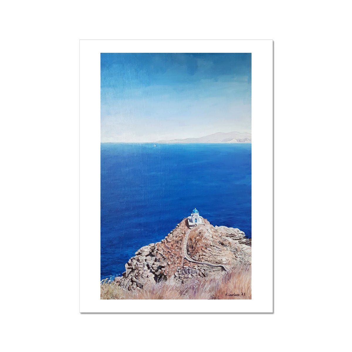 Divine Sifnos; Church of the Seven Martyrs | Print Prints Harriet Lawless Artist greece A3 / 12"x16.5" Unframed