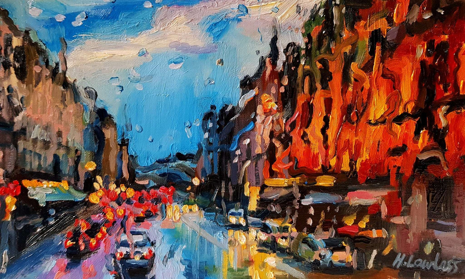 Dublin at Dusk | Original Painting Original Paintings Harriet Lawless Artist ireland rainy