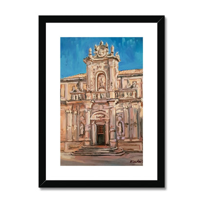 Duomo di Lecce, North Facade on Dusk | Print Prints Harriet Lawless Artist italy A3 / 12"x16.5" Black Frame