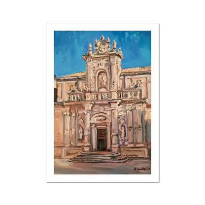 Duomo di Lecce, North Facade on Dusk | Print Prints Harriet Lawless Artist italy A3 / 12"x16.5" Unframed