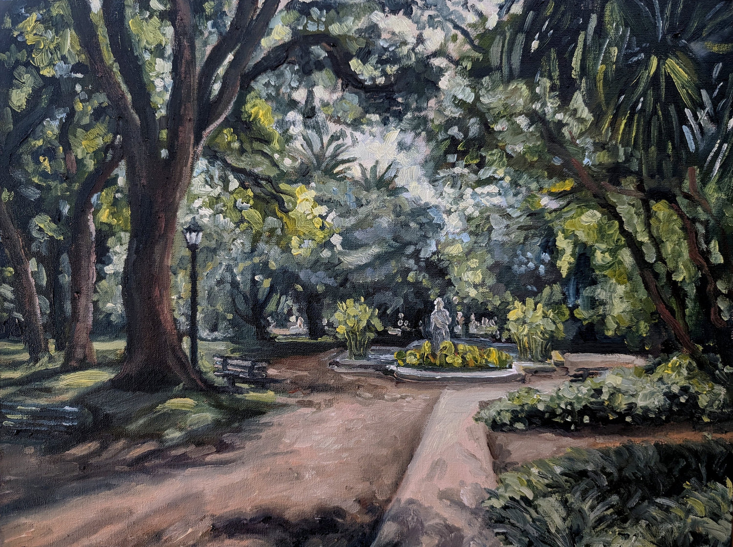 Early Evening In The Buenos Aires Botanical Garden | Original Painting Original Paintings Harriet Lawless Artist argentina