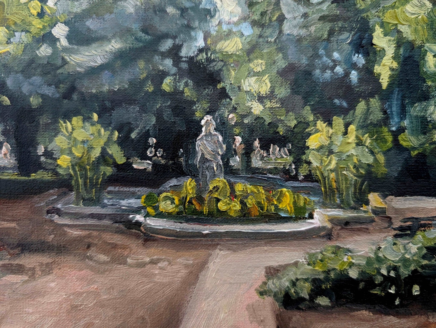 Early Evening In The Buenos Aires Botanical Garden | Original Painting Original Paintings Harriet Lawless Artist argentina flowers