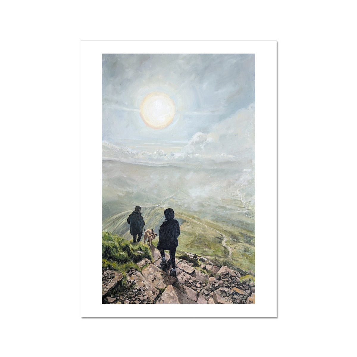 Sunrise Descent: Pen Y Fan Silhouettes | Print Prints Harriet Lawless Artist wales A3 / 12"x16.5" Unframed