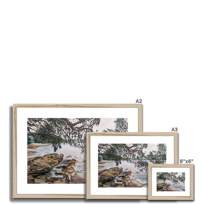 Forty Baskets Beach, Manly Cove | Print Prints Harriet Lawless Artist australia A3 / 16.5"x12" Natural Frame