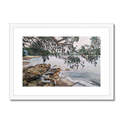 Forty Baskets Beach, Manly Cove | Print Prints Harriet Lawless Artist australia A3 / 16.5"x12" White Frame