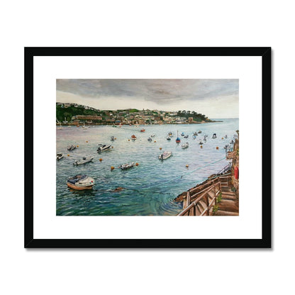 Fowey Harbour, Cornwall | Print Prints Harriet Lawless Artist england 20"x16" / 51x41cm Black Frame